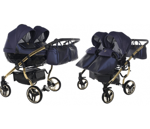 Junama Saphire Duo 01 Navy Blue Dvīņu rati 2in1