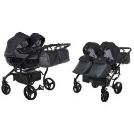 Junama Saphire Duo 02 Black Dvīņu rati 2in1
