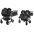 Junama Saphire Duo 02 Black Dvīņu rati 2in1