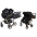 Junama Saphire Duo 03 Black Dvīņu rati 2in1