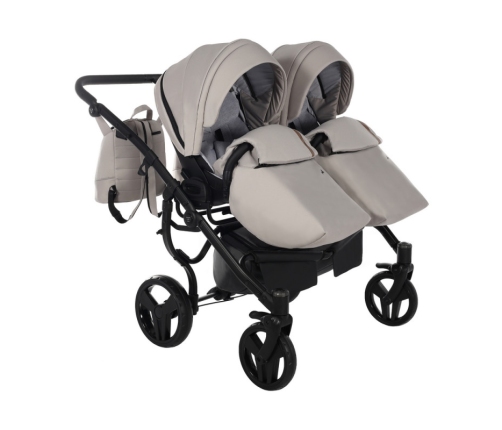 Junama Space Duo 02 Beige Dvīņu rati 2in1