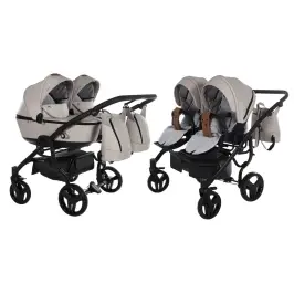 Junama Space Duo 02 Beige Dvīņu rati 2in1