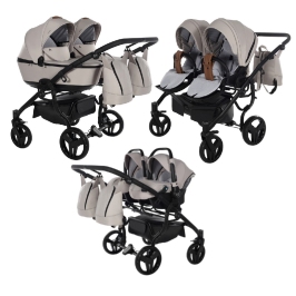 Junama Space Duo 02 Beige Dvīņu rati 3in1