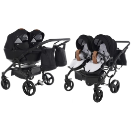 Junama Space Duo 04 Black Коляска для двойняшек 2in1