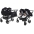 Junama Space Duo 04 Black Dvīņu rati 2in1