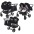 Junama Space Duo 04 Black Dvīņu rati 3in1