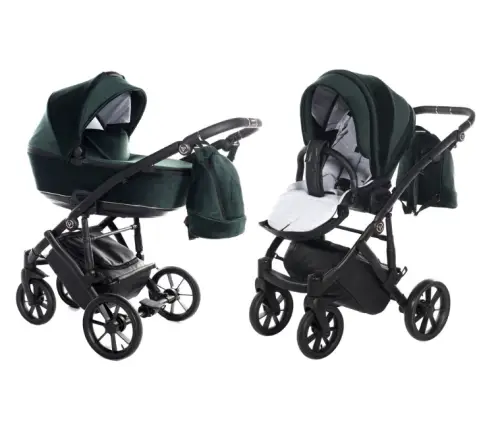 Junama Space Velur 01 Green Bērnu rati 2in1