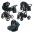 Junama Space Velur 01 Green Bērnu rati 3in1