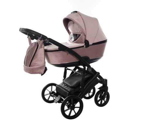 Junama Space Velur 02 Pink Bērnu rati 3in1