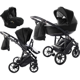 Junama Space Velur 03 Black Bērnu rati 3in1