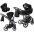 Junama Space Velur 03 Black Bērnu rati 3in1