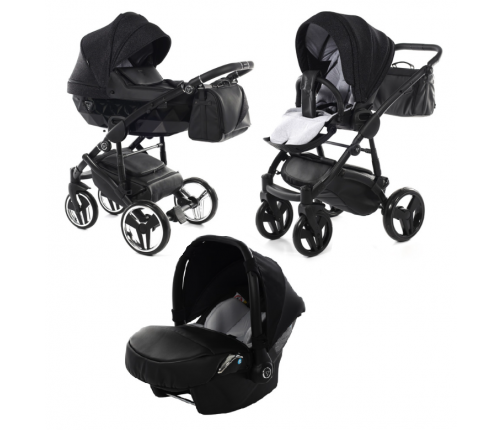 Junama Superstar 03 Black Bērnu rati 3in1