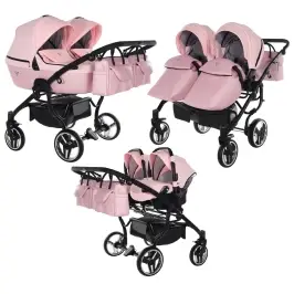 Junama Termo Line Mix Duo 03 Pink Dvīņu rati 3in1