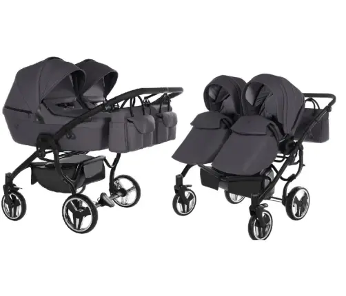 Junama Termo Line Tex Duo 02 Graphite grey Dvīņu rati 2in1
