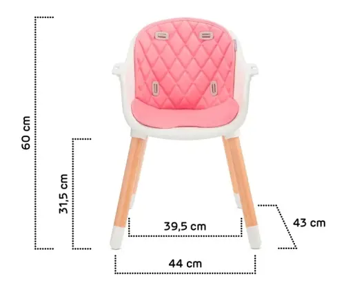 Kinderkraft Sienna Rose 2in1 Barošanas krēsls