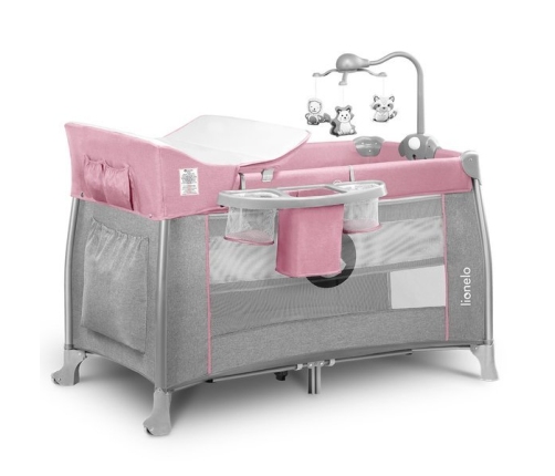 Lionelo Thomi Pink Baby 2in1 Ceļojumu gulta