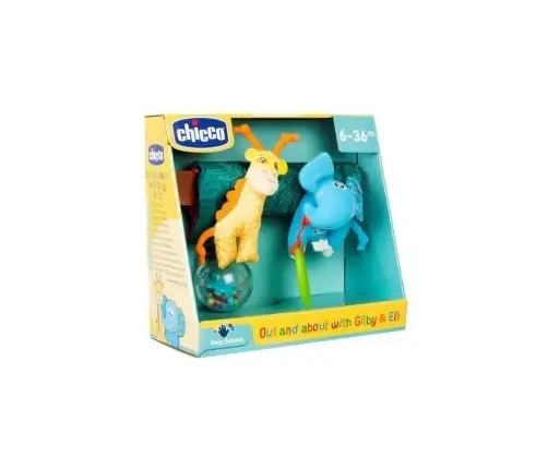 Mīkstā rotaļlieta bērnu ratiņiem CHICCO Gilby & Eli