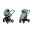 Tutis Mio 3 + Turquoise 243 2-in-1 Baby Stroller