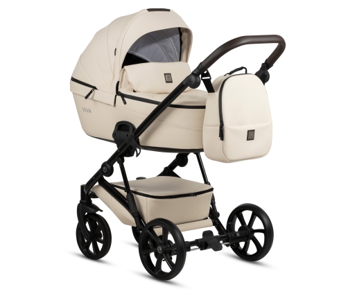Tutis Viva 5 + LEATHER Vanilla 086 3-in-1 Baby Stroller