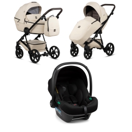 Tutis Viva 5 + LEATHER Vanilla 086 3-in-1 Baby Stroller