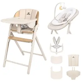Highchair Carrello Tenero CRL-9507 Olympus Biege Wooden