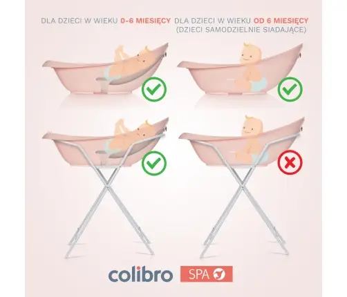 Bērnu vanna ar statīvu Colibro Spa Crystal Pink