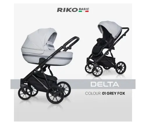 Riko Basic Delta 01 Grey Fox Bērnu rati 2in1