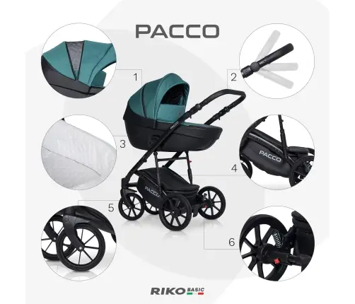 Riko Basic Pacco 03 Lagoon Bērnu rati 2 in 1