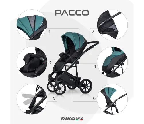Riko Basic Pacco 03 Lagoon Bērnu rati 2 in 1