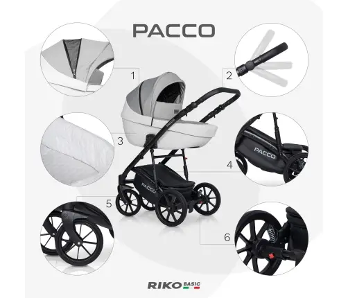 Riko Basic Pacco 05 Grey Fox Bērnu rati 2 in 1