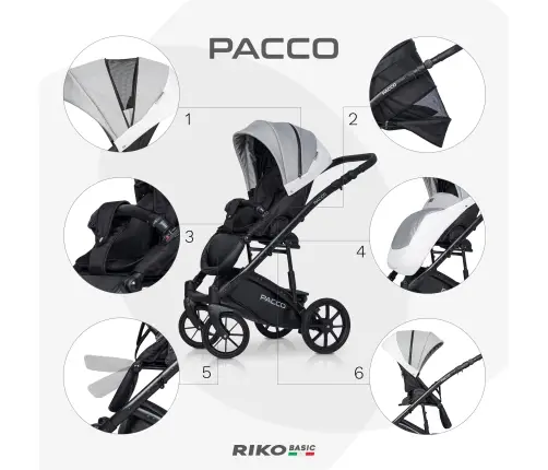 Riko Basic Pacco 05 Grey Fox Bērnu rati 2 in 1