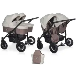 Riko Basic Saxo 03 Latte Коляска для двойняшек 2in1