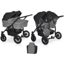 Riko Basic Saxo 04 Onyx Коляска для двойняшек 2in1