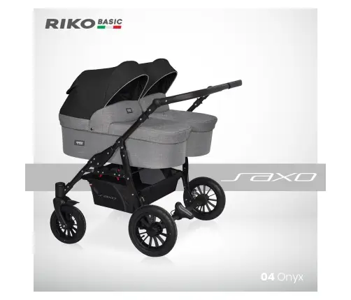 Riko Basic Saxo 04 Onyx Коляска для двойняшек 2in1 Riko Basic Saxo 04 Onyx Коляска для двойняшек 2in1