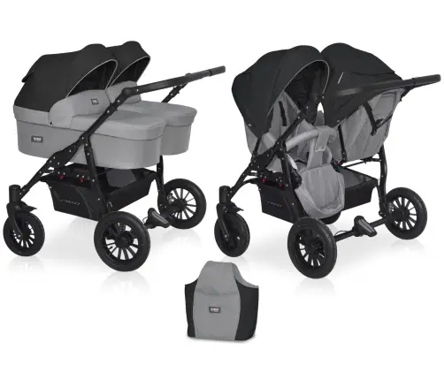 Riko Basic Saxo 05 Grey Fox Dvīņu rati 2in1