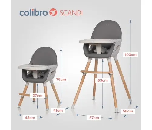 Krzesło do karmienia Colibro Scandi Onyx