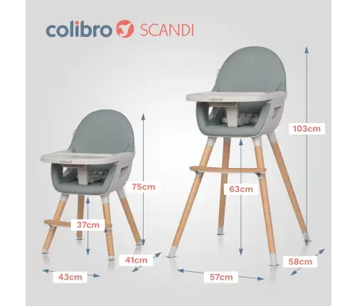 Krzesło do karmienia Colibro Scandi Agava