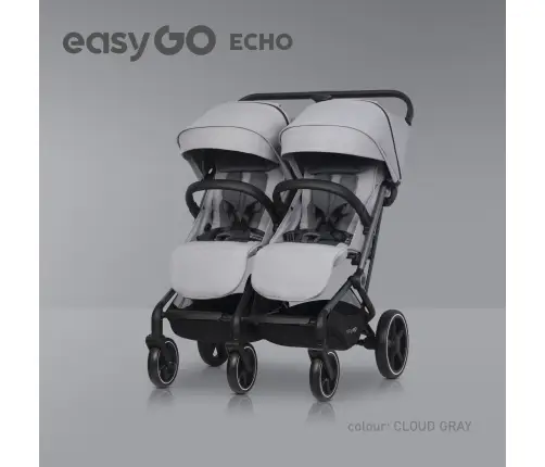 EasyGo Echo Cloudy Gray Коляска для двойняшек