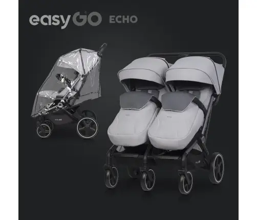EasyGo Echo Cloudy Gray Коляска для двойняшек