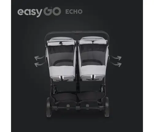 EasyGo Echo Cloudy Gray Коляска для двойняшек