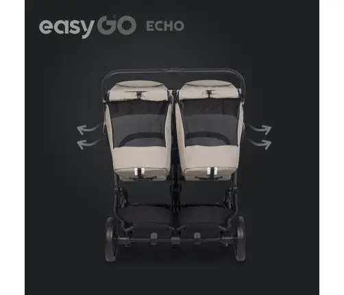 EasyGo Echo Savana Beige Коляска для двойняшек EasyGo Echo Savana Beige Коляска для двойняшек