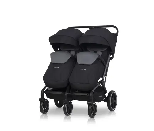 EasyGo Echo Ebony Black Dvivietė vežimėlis