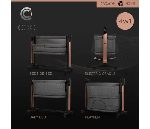 Elektryczna kołyska łóżeczko 4w1 Cavoe COQ Meteorite