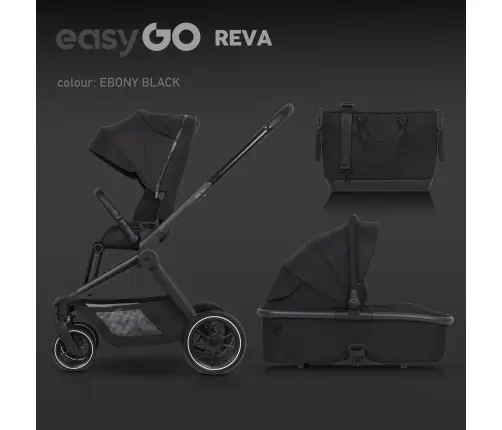 EasyGo Reva Ebony Black Vežimėlis 2 in 1