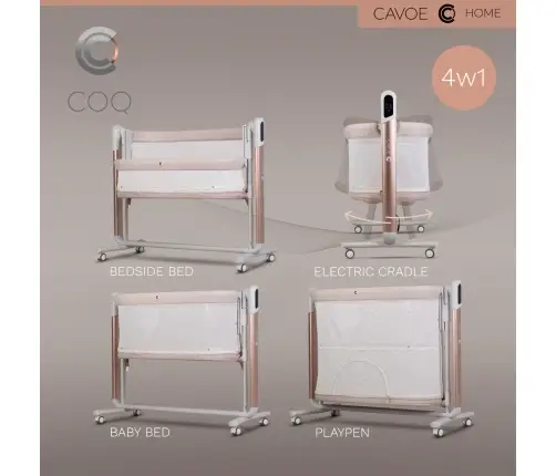 Elektryczna kołyska łóżeczko 4w1 Cavoe COQ Cashmere