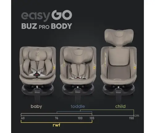 EasyGo Buz Pro Body Taupe Bērnu autosēdeklis 0-36 kg