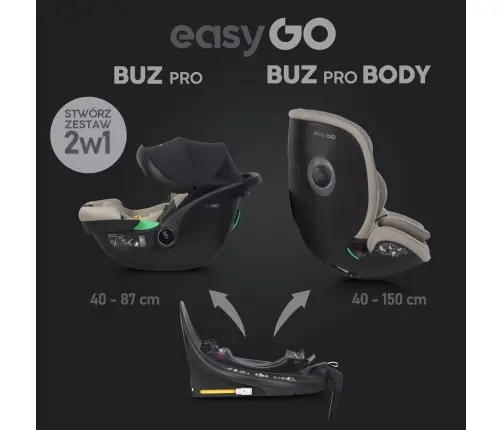 EasyGo Buz Pro Body Taupe Bērnu autosēdeklis 0-36 kg