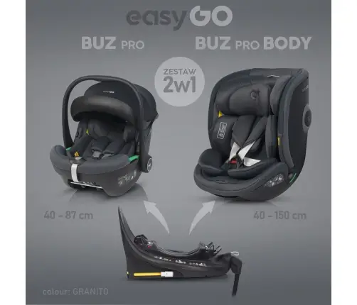 EasyGo Buz Pro 0-13 kg un EasyGo Buz Pro Body 0-36 kg Granito 2-in-1 Beebitool autosse