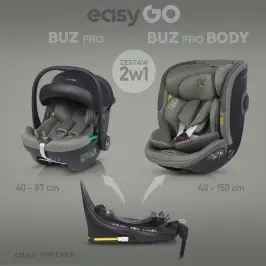 EasyGo Buz Pro 0-13 kg un EasyGo Buz Pro Body 0-36 kg Greener Bērnu autosēdeklis 2in1 EasyGo Buz Pro 0-13 kg un EasyGo Buz Pro Body 0-36 kg Greener Bērnu autosēdeklis 2in1