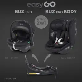 EasyGo Buz Pro 0-13 kg un EasyGo Buz Pro Body 0-36 kg Ink 2-in-1 Baby Car Seat
